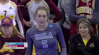 Minnesota vs UCLA 2016 NCAA Volleyball Set 1 [upl. by Malca592]