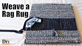 How to Weave Rug Using Fabric  Weave a Rug From Both Ends [upl. by Cindra557]