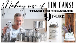 Tin Can Projects  Trash to Treasure  Repurposed Tin Cans  Tin Can Crafts  Upcycled Trash [upl. by Hsuk]