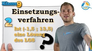 Einsetzungsverfahren Gleichungssysteme  Klasse 9 ★ Übung 2 [upl. by Bax33]