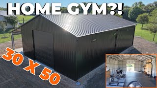 30x50 Steel Building Home Gym  Custom Metal Building Tour  WolfSteel Buildings [upl. by Candless812]