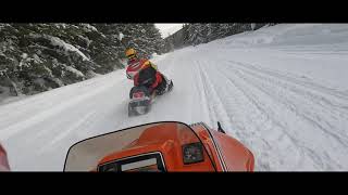 Old sleds shredding corduroy in Revy Motoski Super Sonic Blizzard 7500 Formula Plus and more [upl. by Alejna]