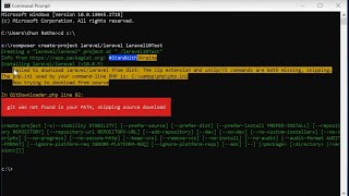 Failed to download laravellaravel from dist The zip extension and unzip7z commands are both miss [upl. by Nahguav648]