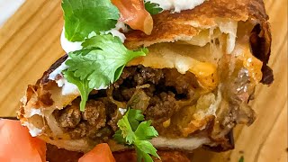 Beef amp Cheese Chimichanga recipe link in description [upl. by Samuela]