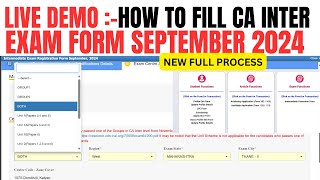 How To Fill CA Intermediate September 2024 Exam form  CA Inter September 2024 Exam form process [upl. by Weintrob]