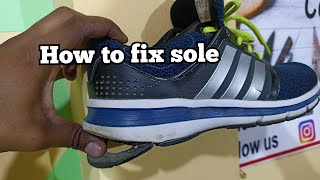 Shoe sole repair  sole repair hacks  How to paste sole grip [upl. by Lenrad396]