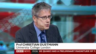 Prof Christian Dustmann on the BBC News Channel 10th January 2012 [upl. by Iphlgenia]