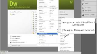 Learning Dreamweaver  Part 1 Setting\Resetting Workspaces [upl. by Cherian]