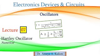 Oscillator 07 Hartley Oscillator Numerical [upl. by Coppins587]