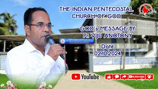 Gods Message from PastorViju Antony  IPC Pattabriam  4K  Masiyoham  2nd Oct 2024 [upl. by Puna330]