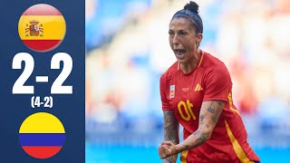 España vs Colombia  22 42  RESUMEN  Fútbol Femenina  Olímpicos París 2024  españa colombia [upl. by Nonrev]