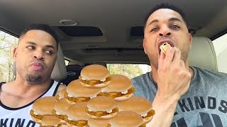 Eating 8 McDonalds Fish Fillet Sandwiches Challenge hodgetwins [upl. by Aida]