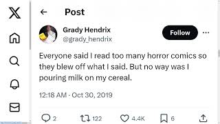 The Grady Hendrix Scary Twitter Story [upl. by Timon]