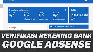 Tutorial Cara Menambahkan dan Verifikasi Nomor Rekening Bank di Google Adsnese Indonesia [upl. by Avahc]