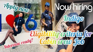 Cabin crew Eligibility criteria Indigo cabincrew trending interview job criteria viralvideo [upl. by Oba]