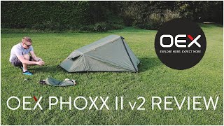 Review OEX Phoxx II v2  2 man backpacking tent [upl. by Jobe]