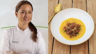 Gazpacho de mango con tartar de atún por Mar Orozco  Elle Gourmet España [upl. by Naasar]