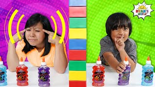 Ryans Twin Telepathy Challenge with Slime and more 1 hr kids video [upl. by Petronilla]