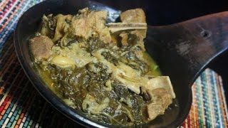 Siga be Gomen Recipe Ethiopian  Amharic Sega Lamb bones amp Spinach Collards [upl. by Meisel]