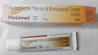 Melamet Cream  Hydroquinone Tretinoin amp Mometasone Furoate Cream  Melamet Cream Skin Lightening [upl. by Aicirtel887]