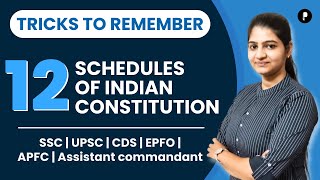 Schedules of Indian Constitution  Tricks and Tips to Remember 12 schedules of Indian Constitution [upl. by Silenay]