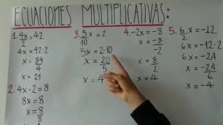 Ejemplos de ecuaciones multiplicativas [upl. by Nnyliram21]