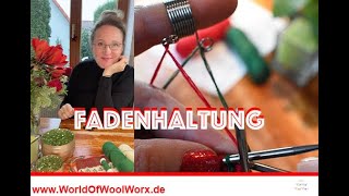 Zweifarbiges Muster stricken Fadenhaltung mit und ohne Fingerhut [upl. by Jade]