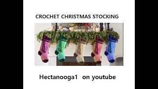 CROCHET CHRISTMAS STOCKING crochet for Christmas Hanging stocking Holiday Home Decor [upl. by Cooperman]