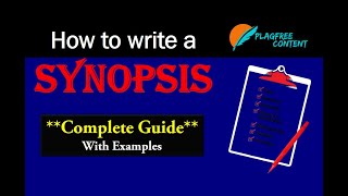 How to write synopsis for project  How to write a research synopsis with examples  plagfreecontent [upl. by Horvitz]