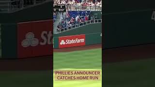 Phillies broadcaster Tom McCarthy provided playbyplay for this home run … that HE CAUGHT [upl. by Yasibit]