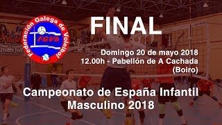 FINAL CAMPEONATO DE ESPAÑA VOLEIBOL INFANTIL MASCULINO 2018 [upl. by Oiracam]