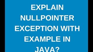 What is NullpointerException in java [upl. by Ontina]