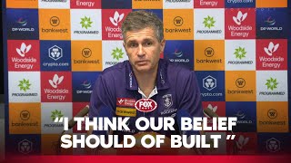 Longmuir confident from losing performance  Fremantle Dockers press conference  Fox Footy [upl. by Neeli]