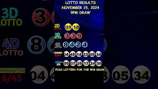 Lotto Result November 15 2024 9pm Draw shorts [upl. by Rizan]