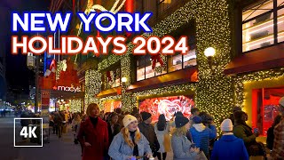 New York Thanksgiving Vibes 🎄 Macys Holiday Windows Rockefeller Center Manhattan Walking Tour [upl. by Jeffrey275]