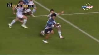 Rene Ranger tearing it up for Montpellier Nearly try of the season [upl. by Uund586]