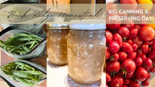 🫛🍅🍏BIG Canning amp Preserving Day Homemade Applesauce  Canned Tomatoes  Preserving Green Beans [upl. by Cyler]