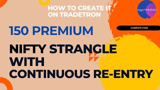 Algo Trading  Nifty 150 Premium Strangle with Continuous ReEntry  tradetron algotrading [upl. by Adnuahs]