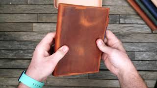 Galen Leather Slim Notebook Cover  w Pen Loop [upl. by Milo735]