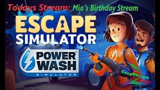 Escape Simulator PowerWash DLC  Mias Birthday Stream [upl. by Amocat134]