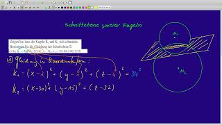 VEKTOREN SCHNITTEBENE ZWEIER KUGELN [upl. by Kwabena]