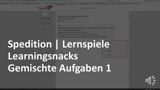 Learningsnacks  Gemischte Aufgaben 1  Prüfungsvorbereitung Spedition amp Logistik [upl. by Emil]