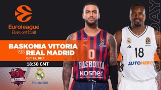 Baskonia VitoriaGasteiz vs Real Madrid I Euroleague Live Score Updates [upl. by Eerolam330]