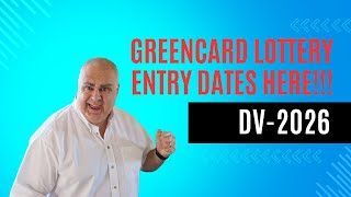 DV Lottery Greencard  DV2026 Entry period Officially announced [upl. by Jobey]