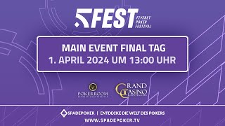 DE 5️⃣ Fest  Main Event Final Tag 📺 Tv Table at GC Poker Room [upl. by Knowland]