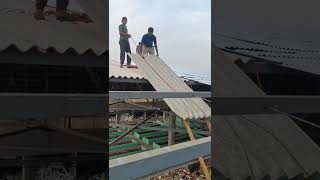 Cement  Asbestos Sheet Removal amp Setting Idea  Madha Fabrications [upl. by Atinal]