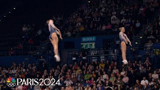 Team USAs Ahsinger and Webster win Synchro Gold at Trampoline Worlds  NBC Sports [upl. by Niko]