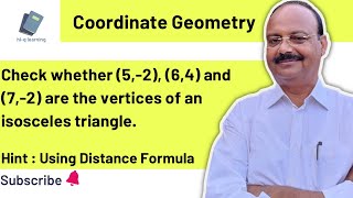 Check whether 52 64 and 72 are the vertices of an isosceles triangle [upl. by Gunnar696]