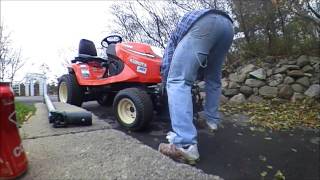 Kubota Gr 2120 mower off and snowblower on [upl. by Llerehs]