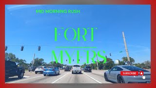 Lets Take A Drive 186  Sunny Mid Morning Rush  Fort Myers Florida [upl. by Htebzile]